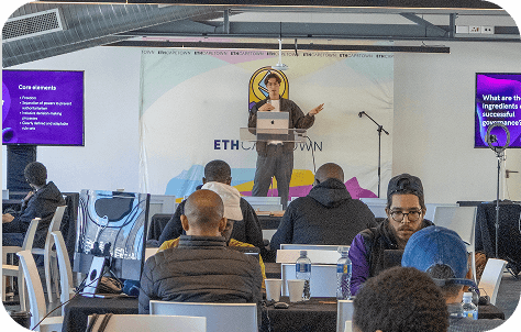 Workshop participants coding